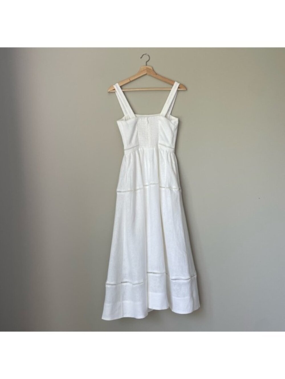 NEW Reformation Everett Linen Midi Dress White | US 6 UK 10 - Picture 11 of 16